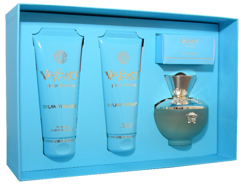 Get trendy with VERSACE Dylan Turquoise Gift Set for Women -  available at Scentbay. Grab yours for $110 today!