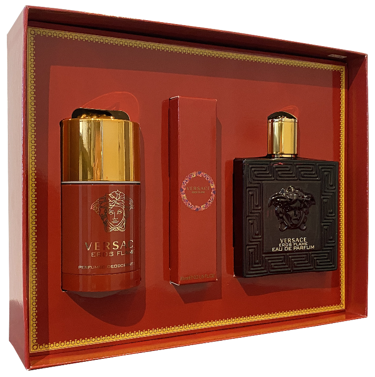 Get trendy with VERSACE Eros Flame Gift Set for Men -  available at Scentbay. Grab yours for $115 today!